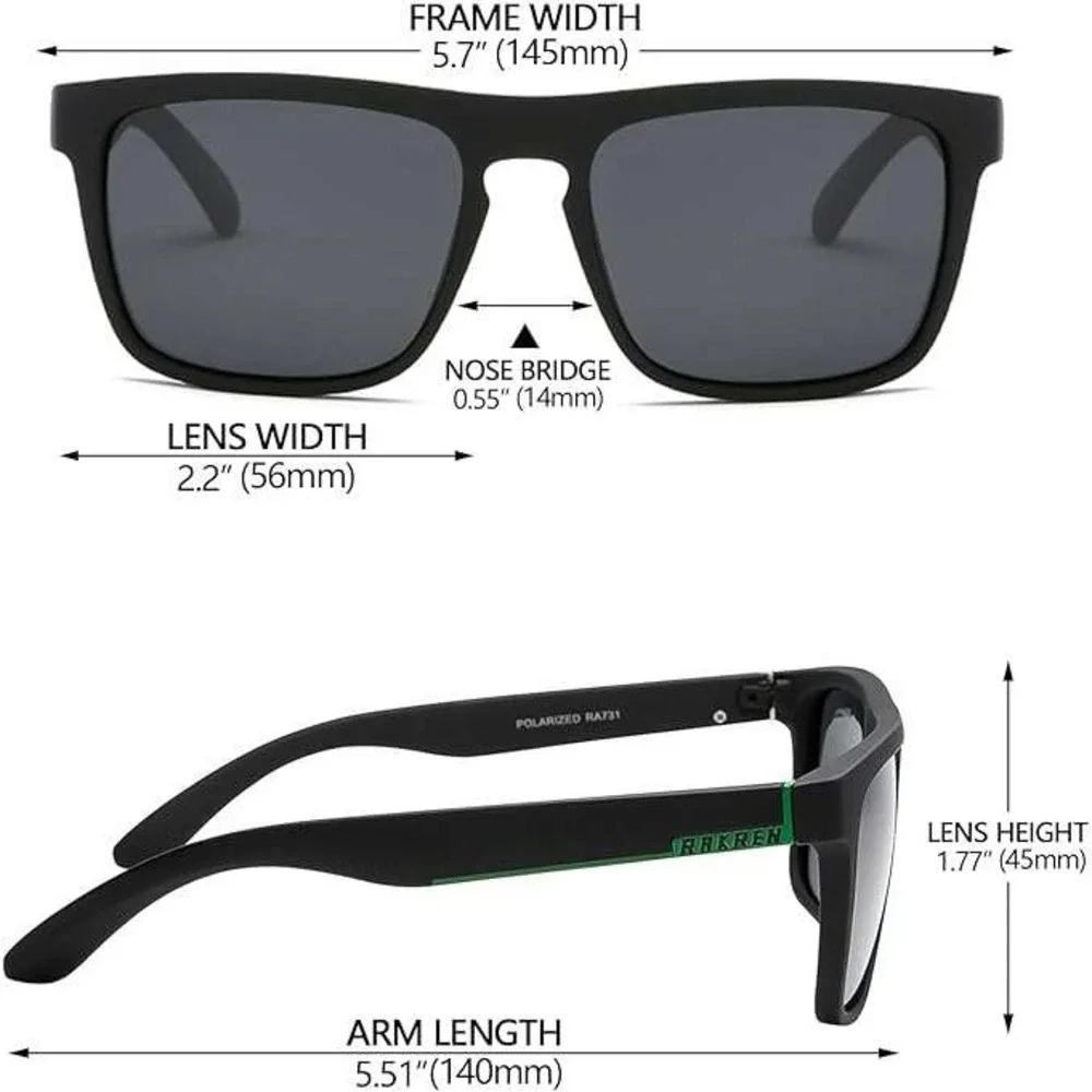 Black Red Polarized Sunglasses Women‎ Square Frame Sport Fashion Eyewear